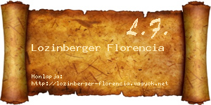 Lozinberger Florencia névjegykártya